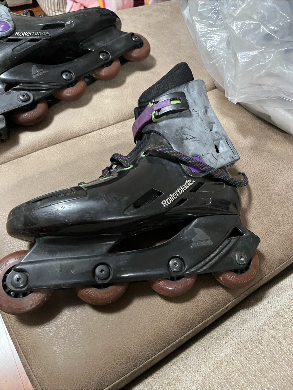 Men's Black Inline Skates - Purple Accent
